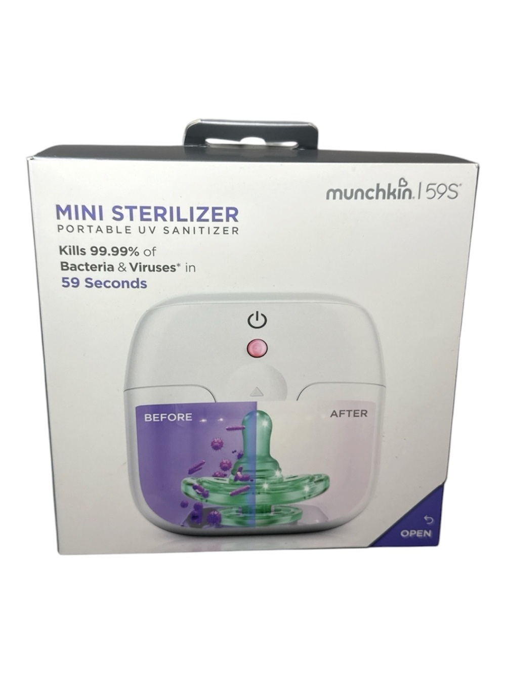 NEW! Munchkin 59S Mini Baby Pacifier Sterilizer Portable UV Sanitizer